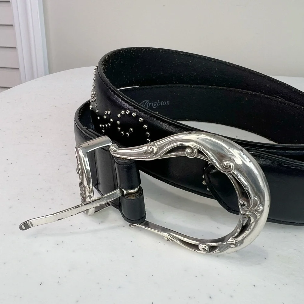 Brighton black leather belt